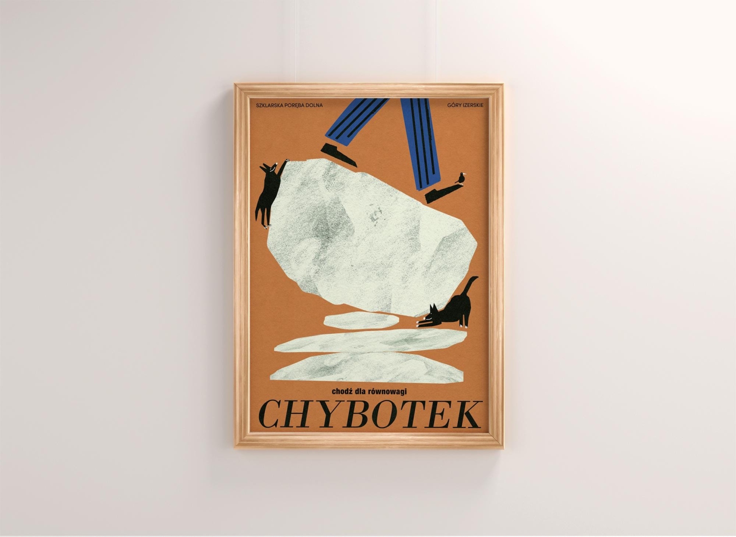 CHYBOTEK, chodź dla równowagi, plakat turystyczny, Góry Izerskie, Dolny Śląsk - obrazek 2